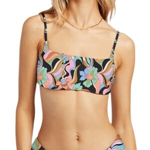 BILLABONG DON'T TRIP FIJI REVERSIBLE ZOE CROP BIKINI TOP Sz S